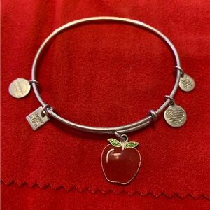 Alex and Ani Silver Apple Charm Bracelet